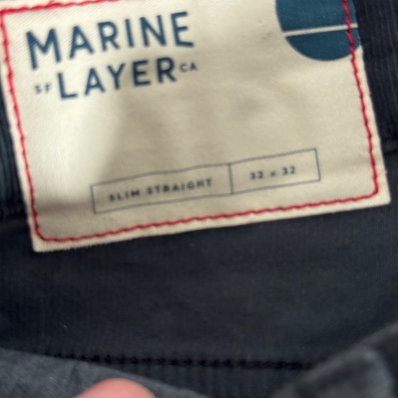 Marine Layer Midnight Navy Slim Straight Corduroy Pants Sz 32 X 32 - Picture 4 of 8